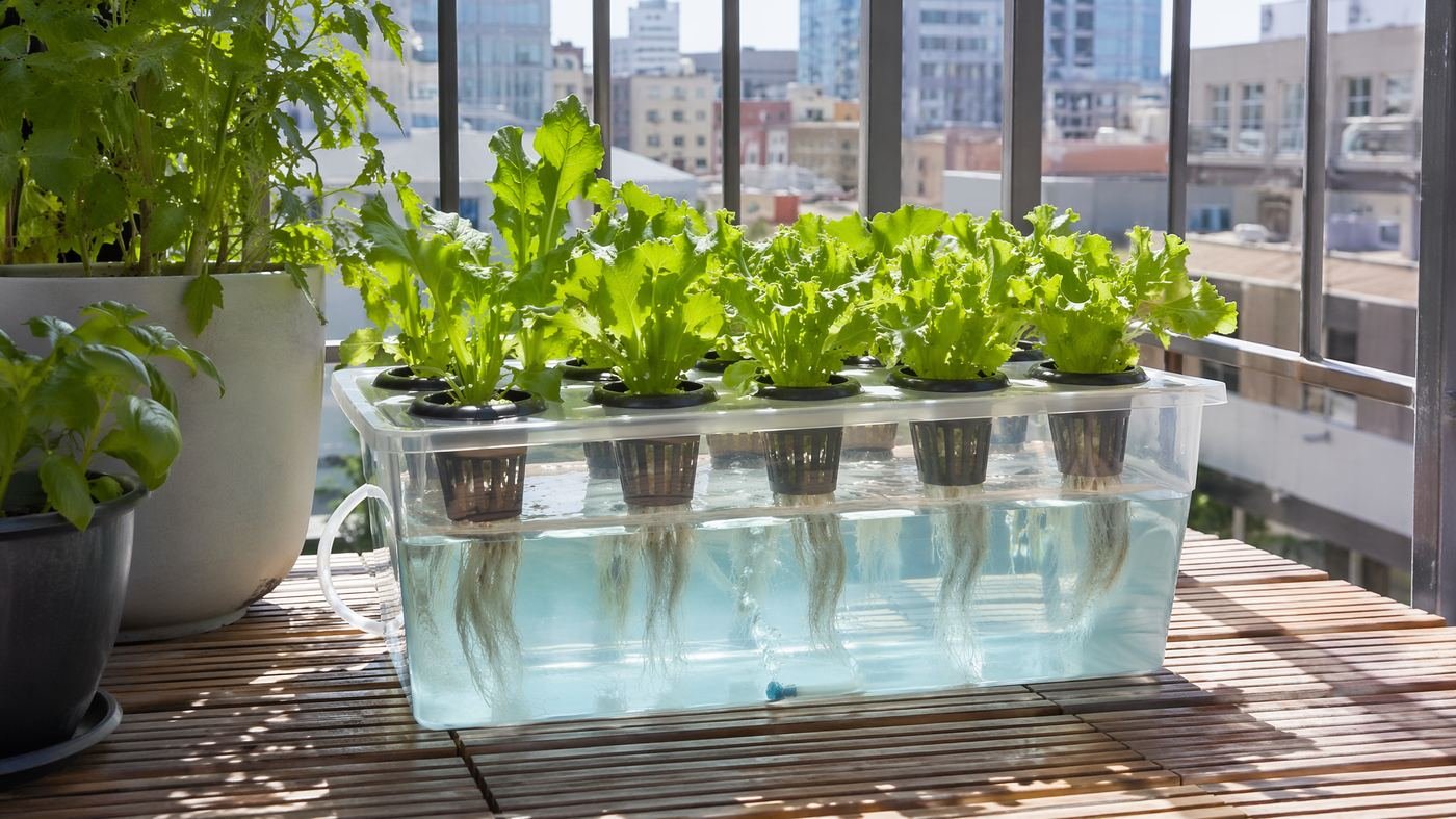 Kratky method hydroponic lettuce